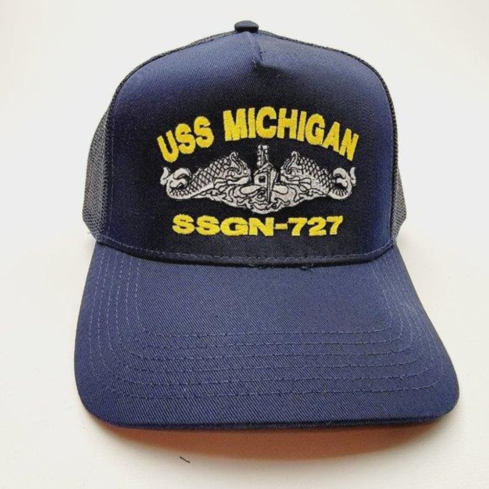 USS MICHIGAN SSGN-727 Direct Embroidered Baseball Hat Navy Patriotic Pride Veter